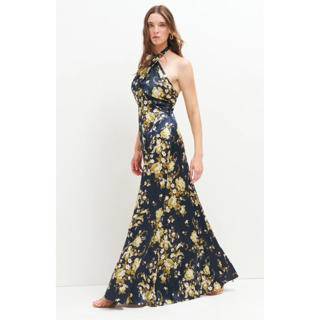 Reformation Veria Silk Dress In Divinity